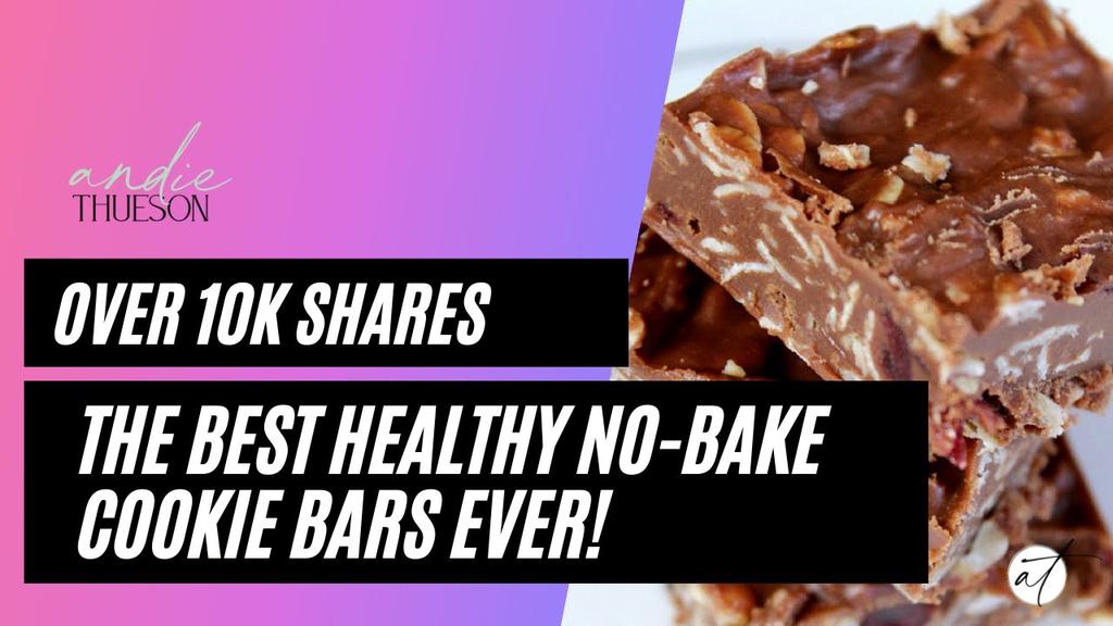 'Video thumbnail for Heavenly Healthy No Bake Cookie Bars- Over 10k Shares!'